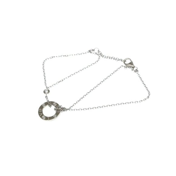 CARTIER 18k White Gold Diamond Love Charm Bracelet - Picture 1 of 10